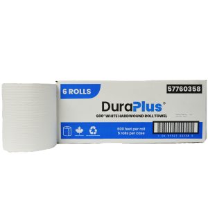 DuraPlus® Hardwound Paper Towel, White, 600 ft Case/6