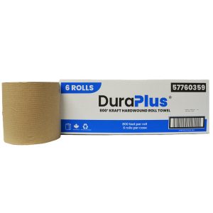DuraPlus® Hardwound Paper Towel, Kraft, 800' per Rolls  Case/6