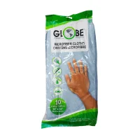 Globe Microfiber Cloths - 16"L X 16"W / Blue / Packs of 10